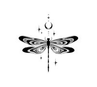 Star Moon Dragonfly Waterproof Semi-Permanent And Long-Lasting 2 Weeks Temporary Tattoo Stickers For Men And Women Finger Chest Arm Back(5pcs)