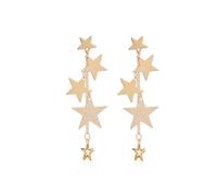 Star Moon Earrings Asymmetric Long Tassel Dangle Drop Earrings Gold Silver Star Stud Earring Sparkling Diamond Simple Moon Earring Birthday Party Christmas Jewelry for Women, Large, Copper, No