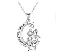 Star Moon Pendant Necklace for Girls Women Friendship Mother Daughter Unique Birthday Gifts Always My Sister Forever My Friend Infinity Necklace for Best, Silver
