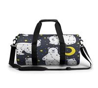 Star Moon Polar Bear Sport Duffel Bag Gym Bag Weekend Overnight Bag for Travel Camping Hiking Beach 45x23x23cm