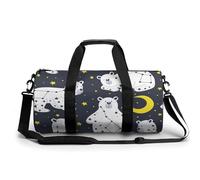 Star Moon Polar Bear Sport Duffel Bag Gym Bag Weekend Overnight Bag for Travel Camping Hiking Beach 45x23x23cm