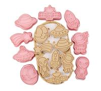 Star - Moon Space Set, Handmade Sweet Molds | Food-Grade-Stainless-Steel Precision-Edge-Embossing, Spaceship Rocket Astronaut Planet Fondant -Pastry-Press for