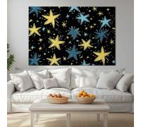 Star night sky cosmos Art Canvas Modern Style View Modern Print Paintings Framed Home Decor Paintings to Hang on Walls for Home Living Room Bathroom 16 x 12 inches