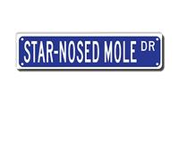 Star-Nosed Mole Street Sign Metal Tin Signs, Star-Nosed Mole Wall Decor for Home Office Cafes Bars Pub Garage Man Cave Plaque Quality Street Sign 16x4 Inch