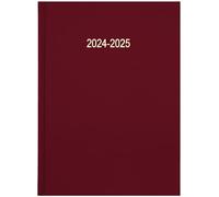 Star Note 2024-2025 A5 Page a Day Academic Diary School Planner Student Oragniser - Burgundy