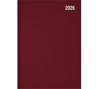 Star Note 2026 A5 Page a Day Diary Planner Daily Organiser - Burgundy