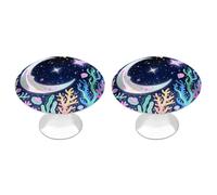 Star Ocean Pattern Cabinet Knobs, 2-Pack Silver Stainless Steel Drawer Pulls with Screws, Elegant Hardware for Dressers, Kitchen,Cabinets & Desks