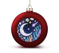 Star Ocean Pattern Christmas Ball Ornaments - Shatterproof Plastic Vintage Rustic Xmas Tree Decorations Pendant for Family Holiday Wedding Party Xmas Hanging Decoration