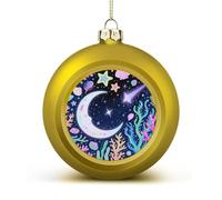 Star Ocean Pattern Christmas Ball Ornaments - Shatterproof Plastic Vintage Rustic Xmas Tree Decorations Pendant for Family Holiday Wedding Party Xmas Hanging Decoration