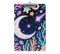 Star Ocean Pattern Clipboard 8.5×12.5 Inch Acrylic Clip Board with Metal Clip A4 Letter Size Decorative Clipboard Cute Hanging Clipboards for Office, Teacher, Nurse, Doctor,