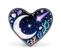 Star Ocean pattern Island Corals Lapel Pin - Heart Shape Brooch Pins for Men & Women Suit Accessories, 1" Lightweight Enamel Lapel Pins Buttons for Backpacks, Hats, Bags, Lanyards
