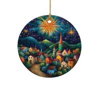 Star Of Bethlehem Noel Xmas Tree Hanging With Ribbon Xmas Ornaments Ceramic Christmas Tree Decorations