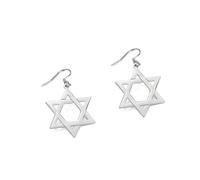 Star of David Cross Earrings for Women Hexagram Stud Earrings Amulet Symbol Jewish Israel Religious David Jewelry Gift Women (Star of David silver)