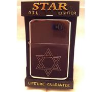 Star of David Engraved Polished Chrome Lighter No 67 can be personalised engraved free of charge