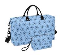 Star of David Hanukkah Duffel Bag Weekend Bag Sports Duffel Bags with Toiletry Bag for Gym 2 Pcs Set