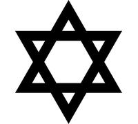 Star of David Jewish Sticker, Vinyl Decal (Red)