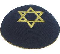 Star of David Knitted Kippah Yarmulke Tribal Jewish Yamaka Kippa