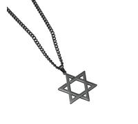 Star of David Pendant Necklace Women Men Gold Silver Black Color Classic Six-pointed Star Jewish