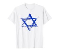 Star of David Pride Israel Jewish Israeli Flag Brush Stroke T-Shirt