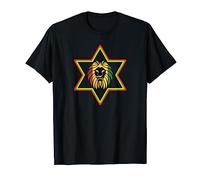 Star Of David Rasta Lion Of Judah Jamaica Rastafarian Tee T-Shirt