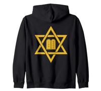 Star of David Ten Commandments Israel Jewish Magen Art Zip Hoodie