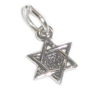 Star of David tiny sterling silver charm .925 x 1 Jewish charms