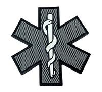 Star of Life Paramedic Medic Airsoft Paintball PVC Morale Team Patch (Grey)