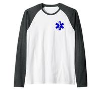 Star of Life Rod of ASCLEPIUS EMT EMS Paramedic Medic Raglan Baseball Tee