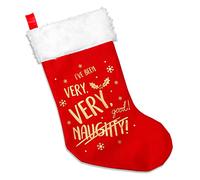 Star Online 2 X Large Christmas Red Deluxe Stockings With Gold Foil Text Xmas Gift Fireplace Hanging Tree Decoration