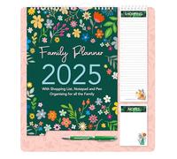 Star Online 2025 Calendar Family Home Organiser Year Planner with 5 Column Layout Gift Floral & Leaf Design - Purple Flower