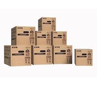 Star Online 8 x Double Wall Moving House Packing Boxes Strong Heavy Duty with Handle and Item/Room List - 4 Large & 4 Medium