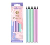 Star Online 8 X Pastel Colours HB Pencils Blue, Pink And Green Aesthetic Stationery