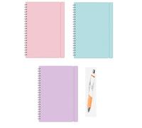 Star Online A4 Jotta Wiro Bound Ruled Notebooks Assorted Pastel Colours - Pack Of 3-70GSM Elasticated Band For Secure Closure