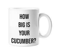 Star Online Cucumber Mug- How Big is Your Cucumber Funny Gift Christmas Birthday Presents Novelty Mug Dishwasher/Microwave Safe Ceramic Mugs for Men (Cucumber Mug)