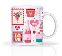 Star Online Cute Valentines Day Mug Gifts for Him Her I Love You XOXO 11oz Ceramic Coffee Cup Romantic Couple Present for Husband, Wife