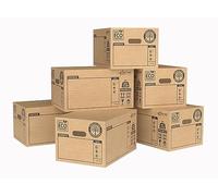 Star Online Eco Bankers Storage Box For Archive Files Pack of 6 - Large Strong Moving Boxes 40L C-Flute, Cardboard Boxes