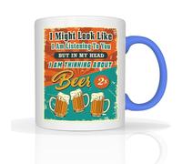 Star Online Funny Classic Christmas Secrete Santa Coffe Xmas Gifts I'm Thinking About - 11oz Ceramic Dishwasher Safe Mugs Cup (Beer Vintage - Blue)