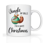 Star Online Funny Xmas Mugs Jingle My Balls Secret Santa Christmas Novelty Gifts for Men 11oz Ceramic Coffee Mug Office Gag Presents
