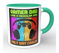 Star Online Gamer Dad Fathers’s Day Mug Gifts for Dad from Daughter and Son World's Greatest I Mean Father Coffee Mug Gifts for Birthdays (Green Gamer)