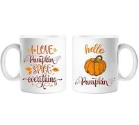 Star Online Hello Pumpkin Cup Spooky Halloween Gifts Spider Web Pumpkin Spice Happy Halloween Premium Ceramic Tea Coffee Mug 11 OZ Theme Season Trick or Treat Autumn Fall Decor Kitchenware