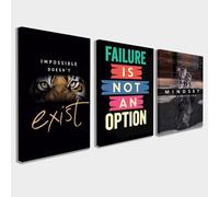 Star Online Large 3 Pieces Motivational Wall Art Full Canvas Prints Picture Painting Modern Wall Artwork Framed for Living Room Bedroom Home Office Decorations 30 x 40 CM