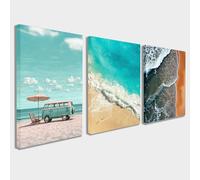 Star Online Large 3 Pieces Wall Art Full Canvas Prints Seaview Beach Picture Painting Modern Wall Artwork Framed for Living Room Bedroom Home Office Decorations 30 x 40 CM