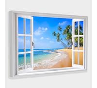 Star Online Living Room Home Decor Breeze Beach View 3D Window Effect Canvas Wall Art Picture Print (Breeze Beach Days)