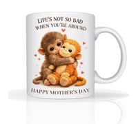 Star Online Mother’s Day Gifts for Mum, 11oz Ceramic Coffee Cup, Birthday Present for Stepmum, Grandma from Daughter, Son Viral (Punch Monkey)