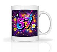 Star Online Personalised Funny Christmas Mug Santa Says 6 7 Meme Gift, 11oz Ceramic Coffee Cup, Humorous Xmas Presents for Kids, Teens & Adults (Design 6)
