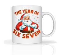 Star Online Personalised Funny Christmas Mug Santa Says 6 7 Meme Gift, 11oz Ceramic Coffee Cup, Humorous Xmas Presents for Kids, Teens & Adults (Design 4)