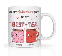 Star Online Personalised Galentine's Gifts for Her Happy Galentine's Day to My Best Tea Mug for Best Friend, Sister 11oz Ceramic Coffee Cup Valentine's Day Gift for Women (Galentine's Mug)