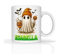Star Online Personalised Halloween Mug 11oz Ceramic Coffee Cup Funny Ghost Design Spooky Halloween Novelty Gift for Kids & Adults (Ghost Pumpkin)