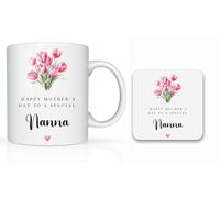 Star Online Personalised Mother’s Day Gifts for Mum, 11oz Ceramic Coffee Cup, Birthday Present for Stepmum, Grandma from Daughter, Son (Tulips)