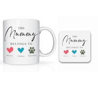 Star Online Personalised Mother’s Day Gifts for Mum, 11oz Ceramic Coffee Cup, Birthday Present for Stepmum, Grandma from Daughter, Son (Mum Hearts)